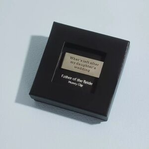 David's Bridal Silver and Black Father of the Bride Money Clip